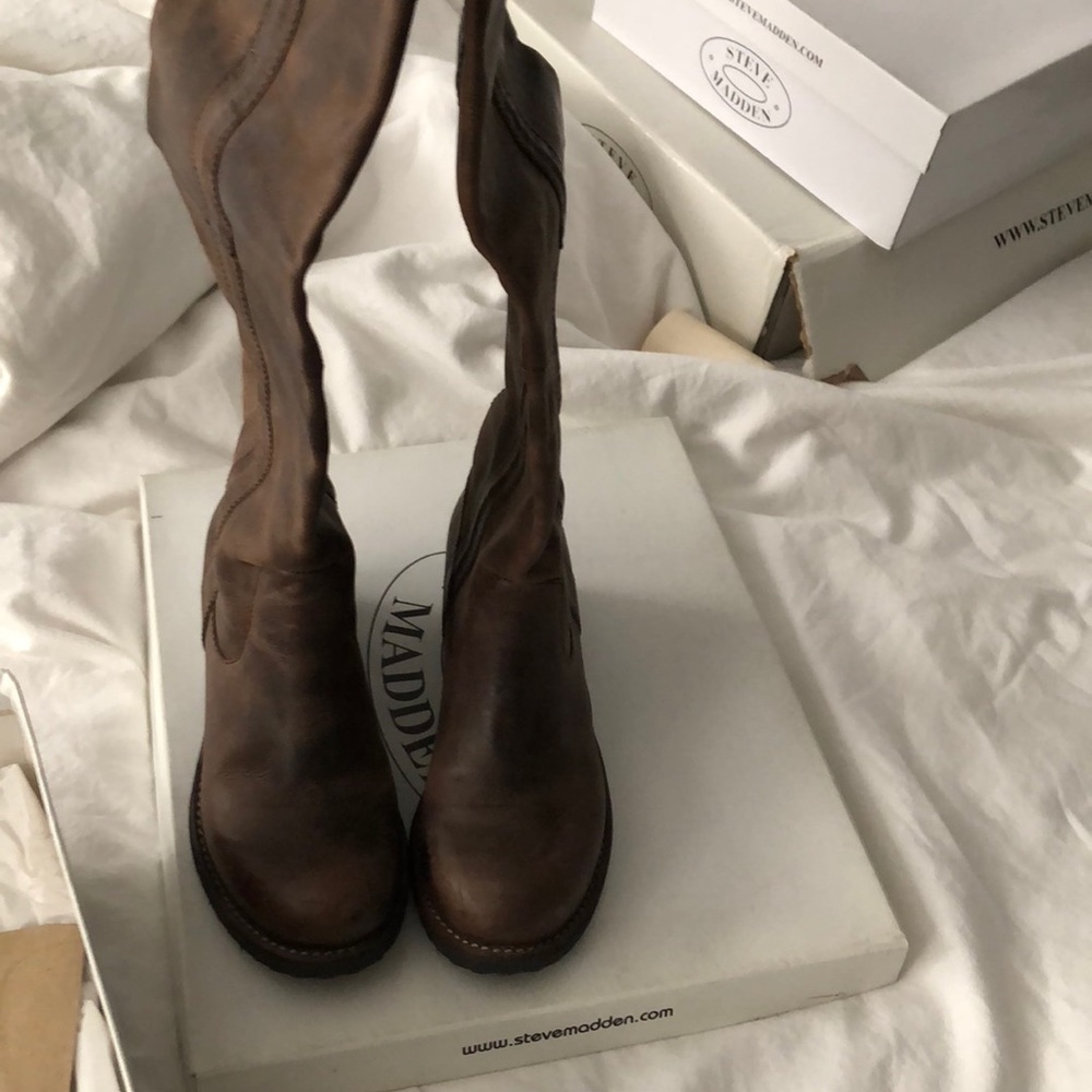 Brown knee boots